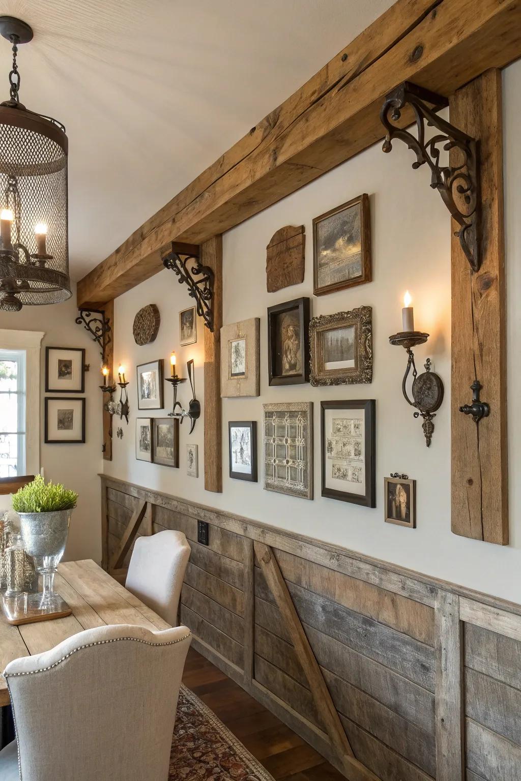 Architectural salvage pieces bring unique character to this dining room.