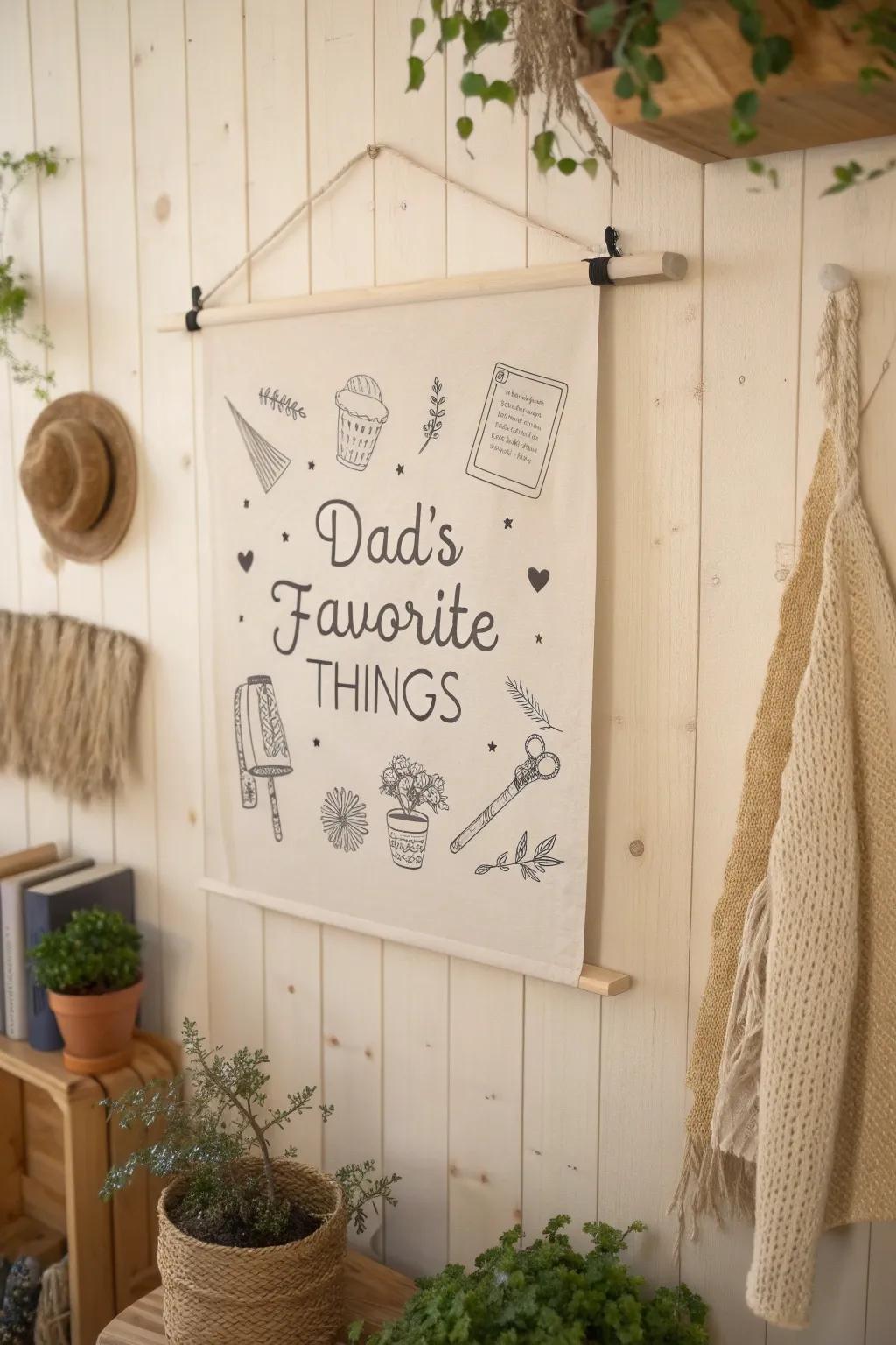 Celebrate Dad's unique personality with a handcrafted 'Favorite Things' poster. A simple, heartfelt gift from the kids!