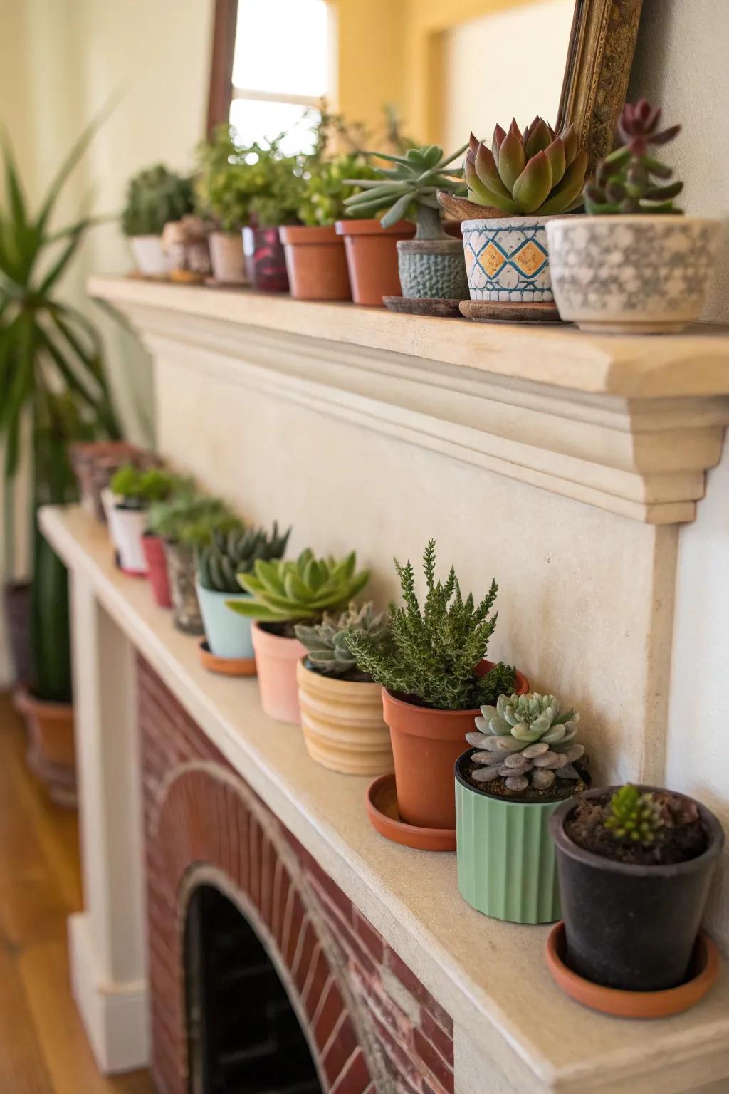 Succulents offer a low-maintenance green touch.