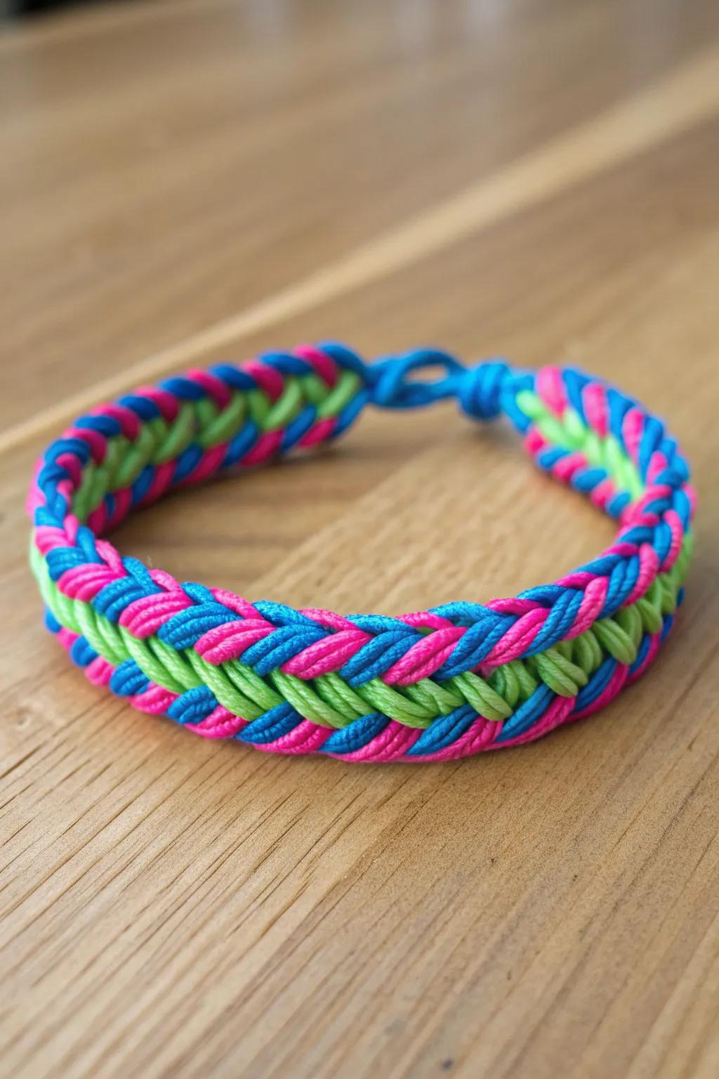 Add a pop of color to your style with this vibrant fishtail bracelet!