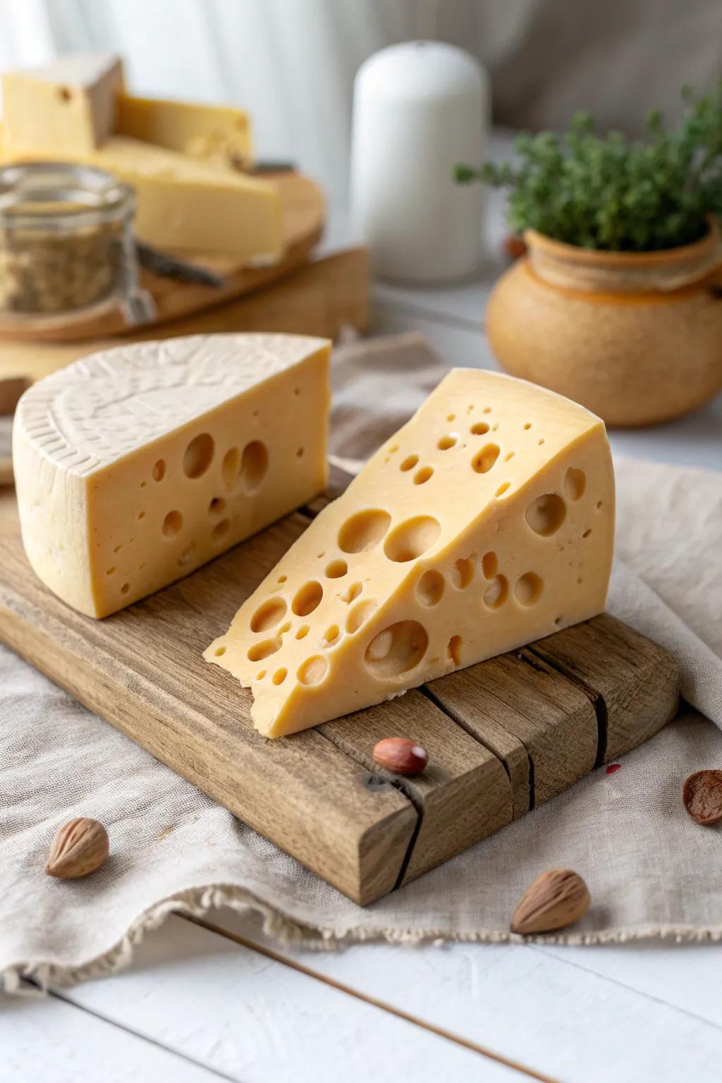 Crafted with care: A whimsical clay cheese wedge that's a feast for the eyes!