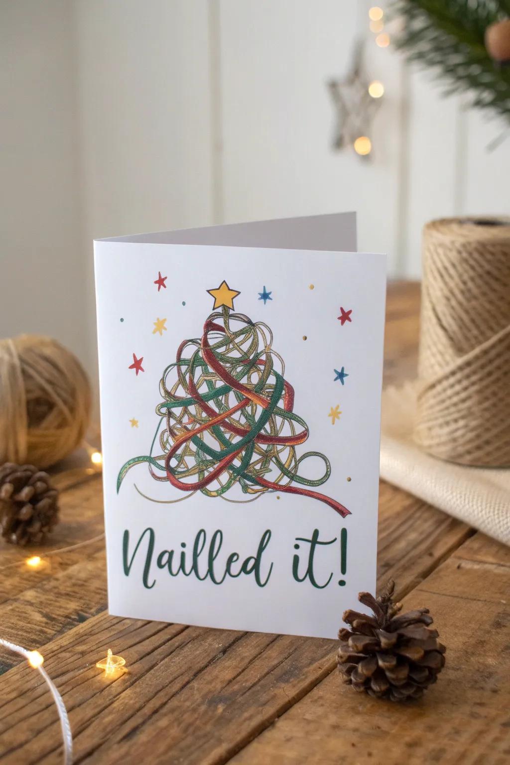 When gift wrapping goes hilariously wrong: 'Nailed it!' #HolidayHumor #ScandiBohoCharm