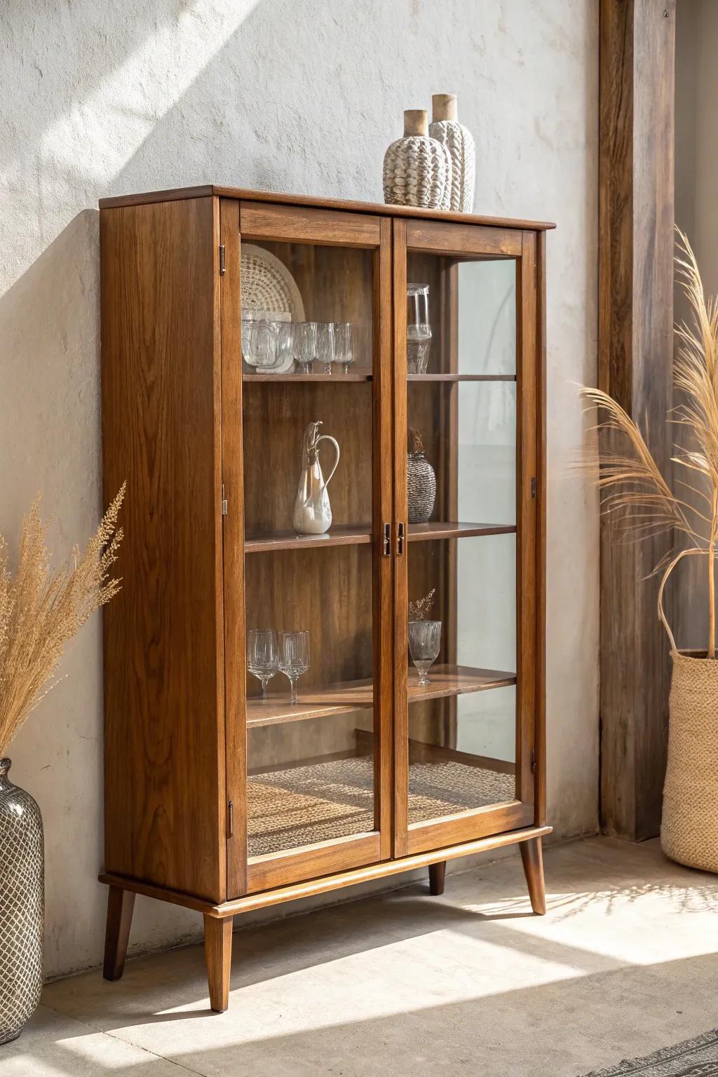 Transform your space with the elegance of glass: a cabinet makeover that speaks sophistication.