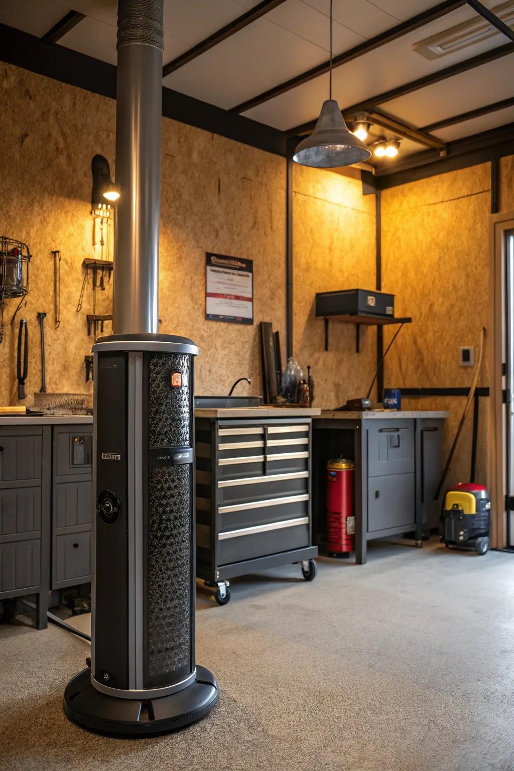 Stay comfortable and motivated in your garage workshop with stylish climate control solutions.
