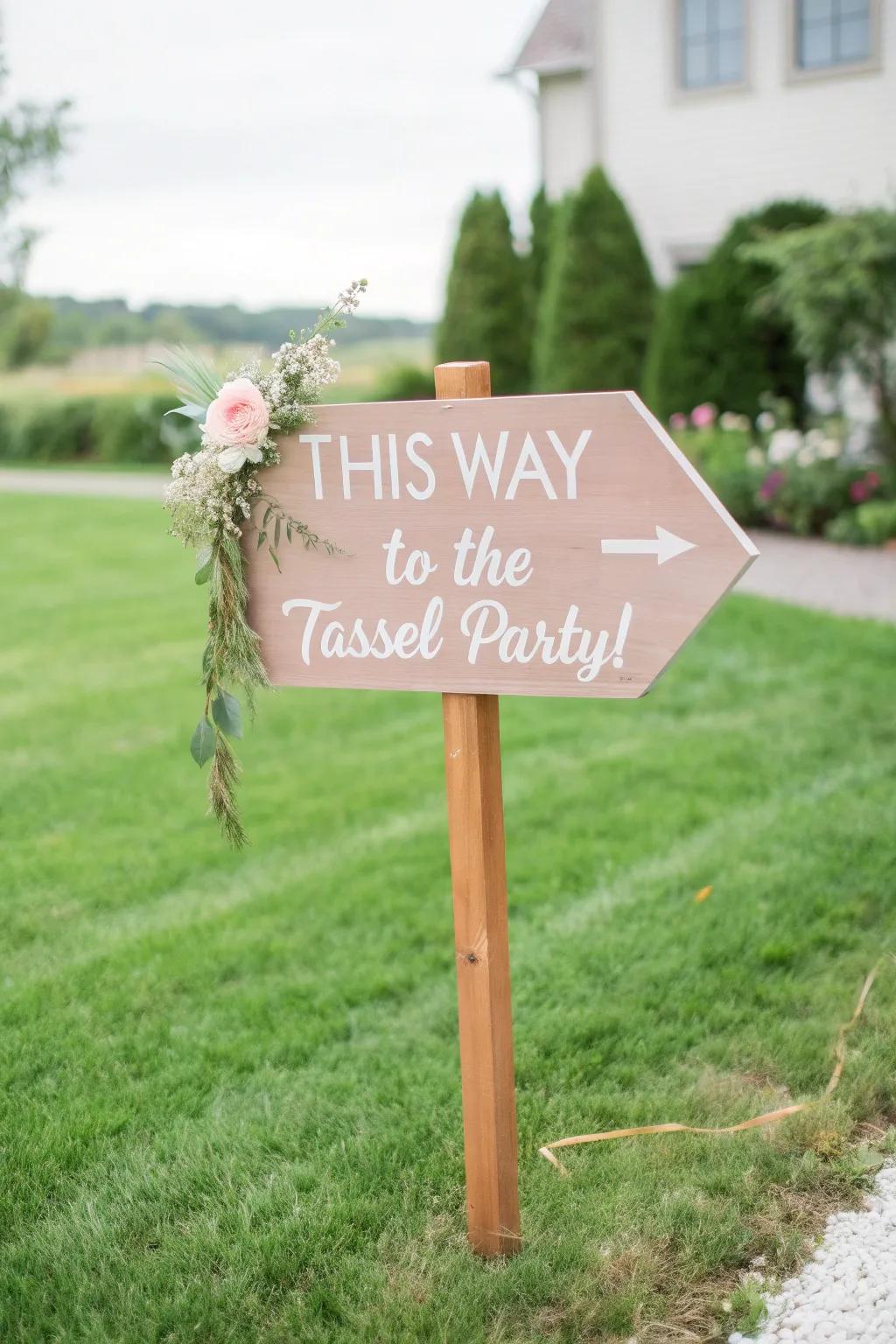 Guide your guests with style and a touch of humor—celebrate the journey ahead!