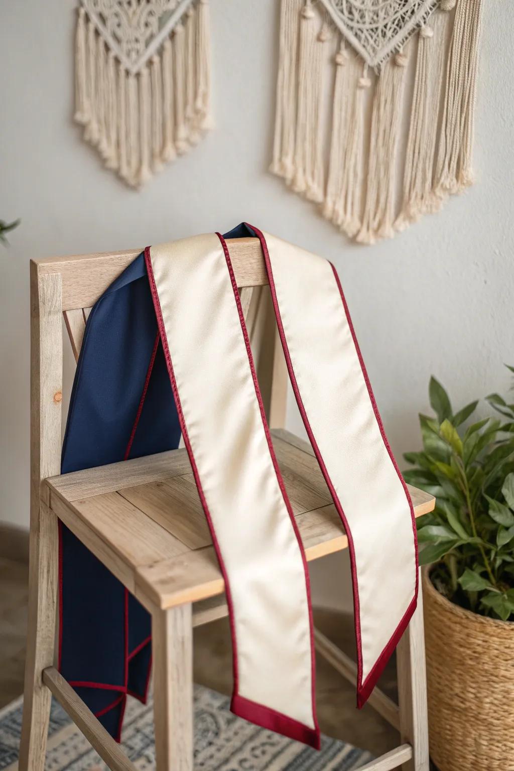 Elevate your graduation look with bold, contrasting trims that make your style pop!