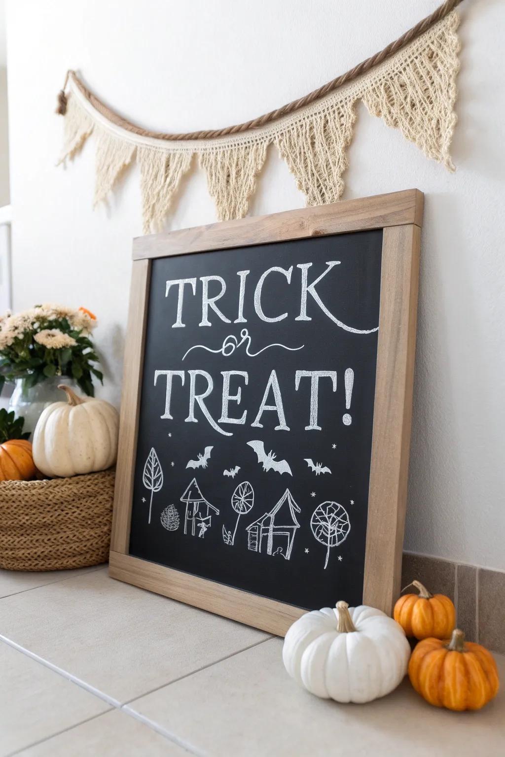 Spellbinding Chalkboard Magic: Where Minimalist Meets Boho for Halloween!