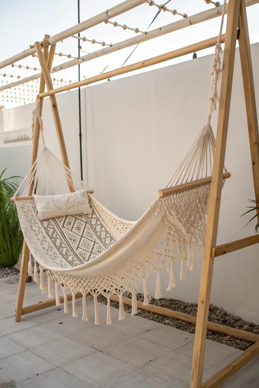 Elevate your relaxation game with a touch of urban charm. Discover the art of hanging hammocks without trees!