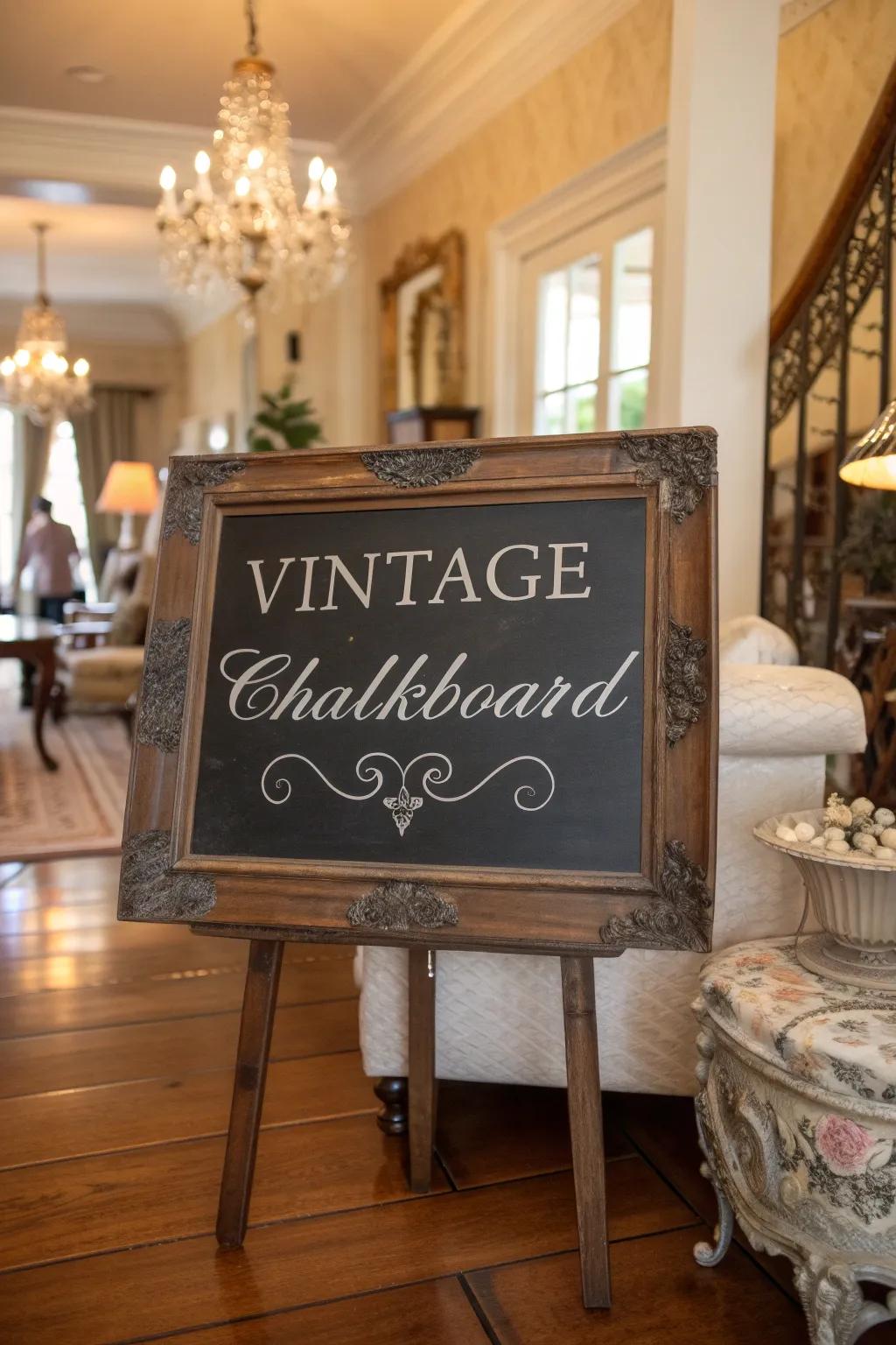 A touch of nostalgia with a vintage-inspired chalkboard design.