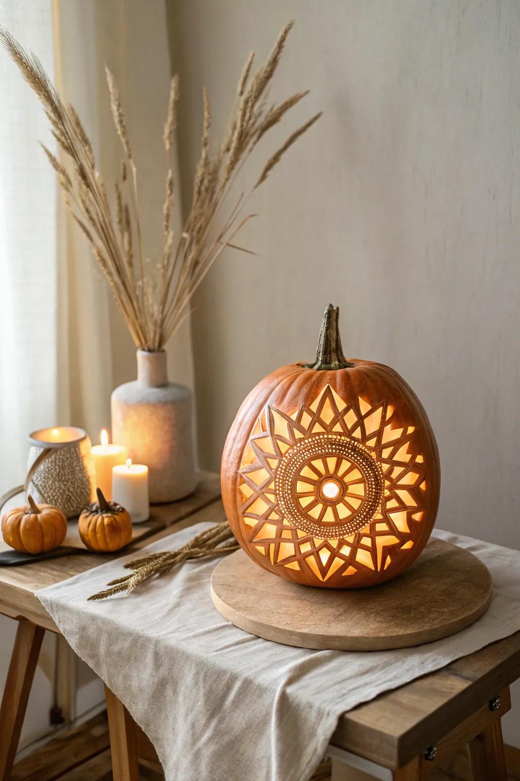 Illuminate your autumn with a radiant sunburst pumpkin, casting warmth and joy into your home.