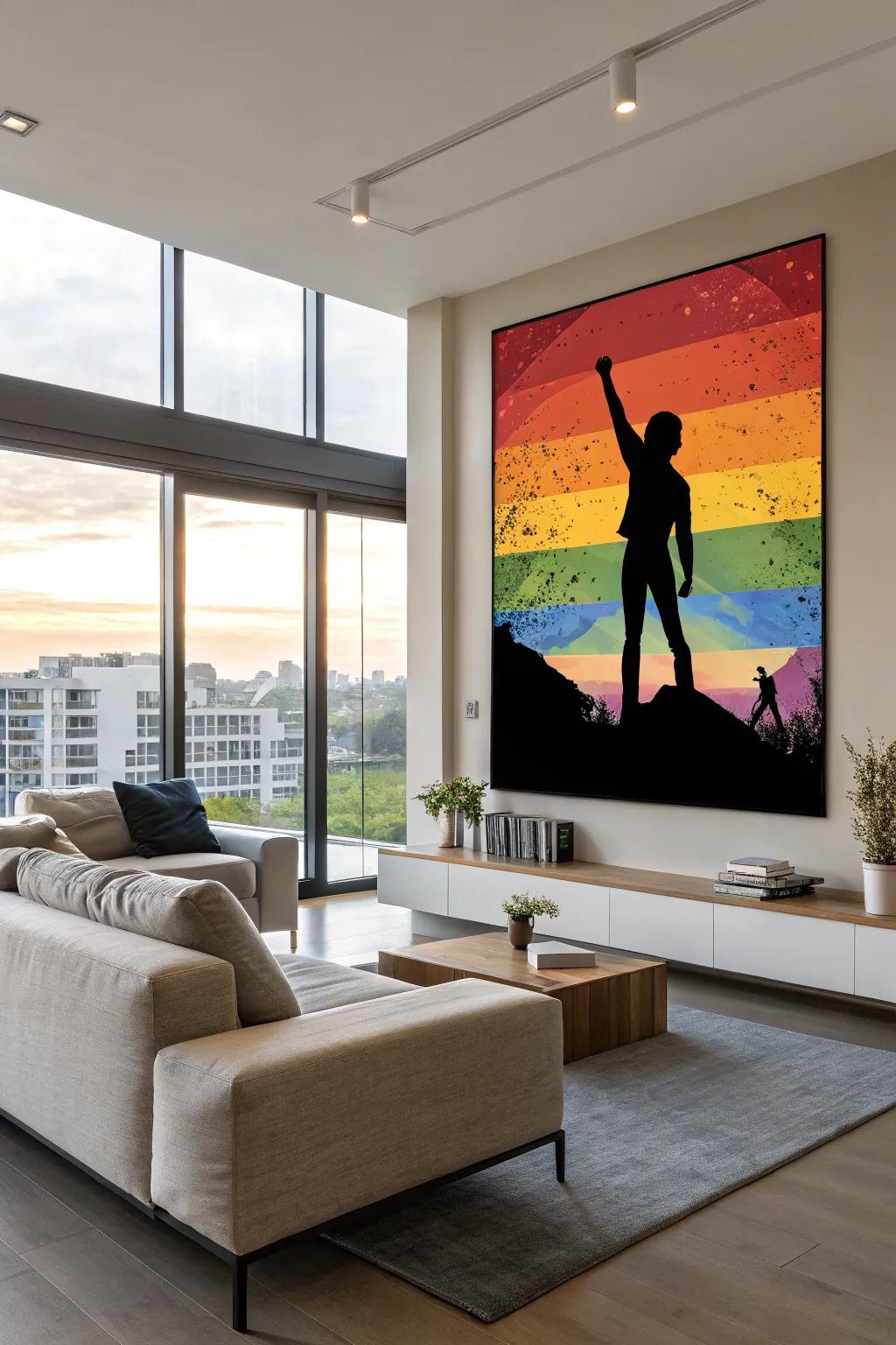 Silhouette art makes a striking, hopeful statement.