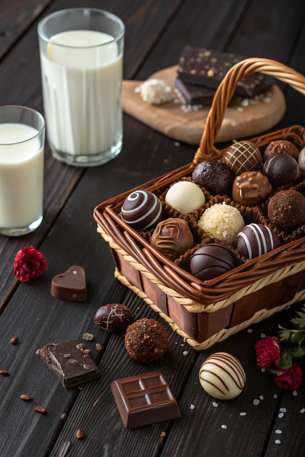 An irresistible basket for those who truly cherish chocolate.