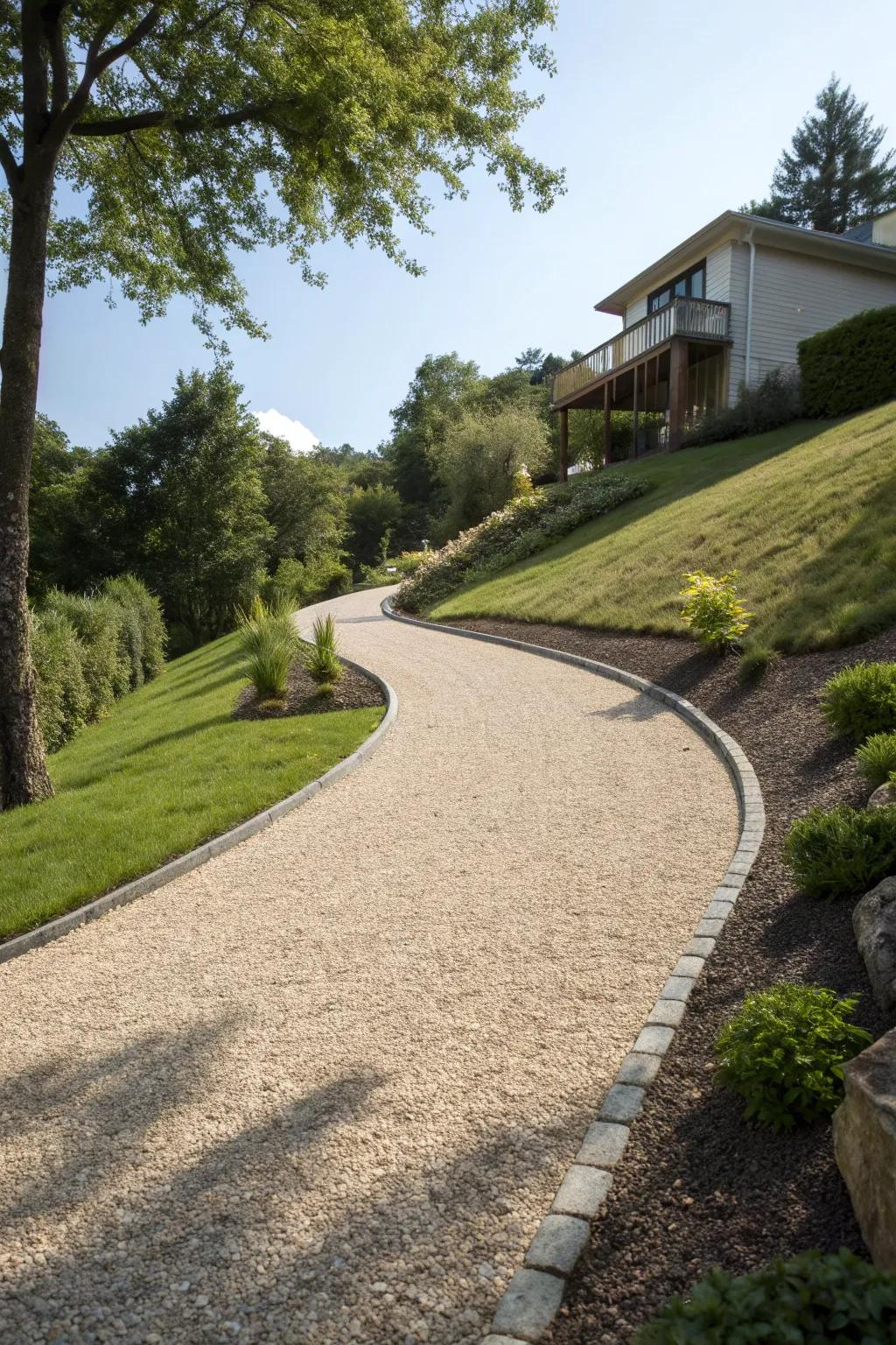 Master the art of driveway design with the perfect slope for drainage.