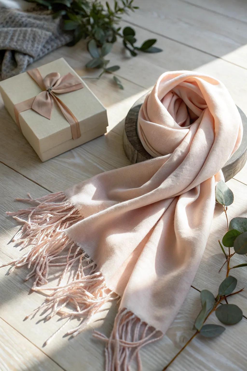 Elevate your gift-giving with a charming scarf wrap—eco-friendly and delightfully personal.