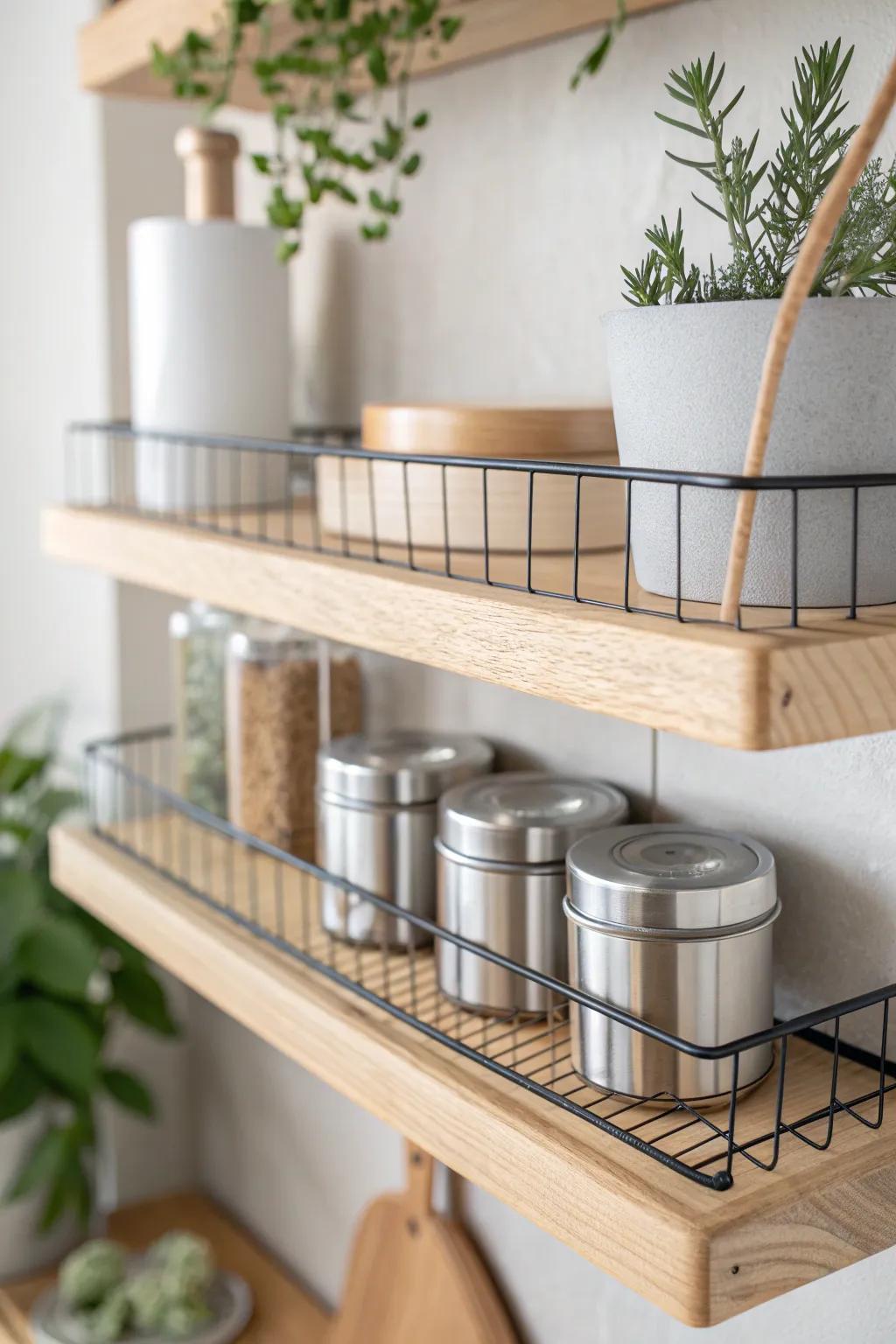 Elevate your kitchen organization with minimalist charm—magnetic spice storage that marries simplicity and style.