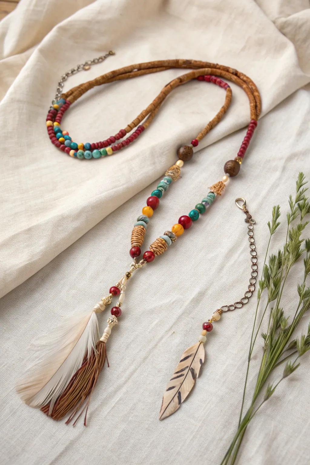 Embrace your inner wanderer with this vibrant bohemian lanyard, perfect for adding a touch of festival magic to your everyday style.