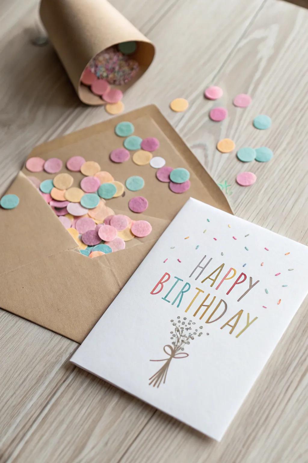 Add a touch of surprise and joy with a burst of handmade confetti!