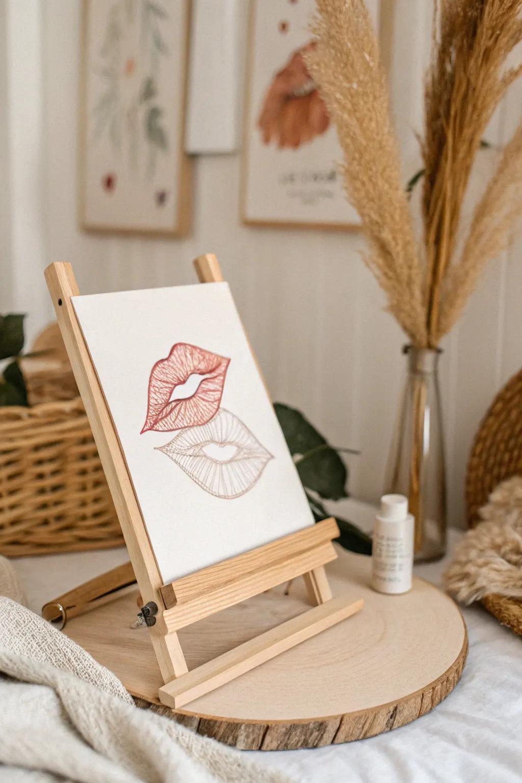 Engage with art: Discover the beauty of interactive lip illustrations. 🌿✨
