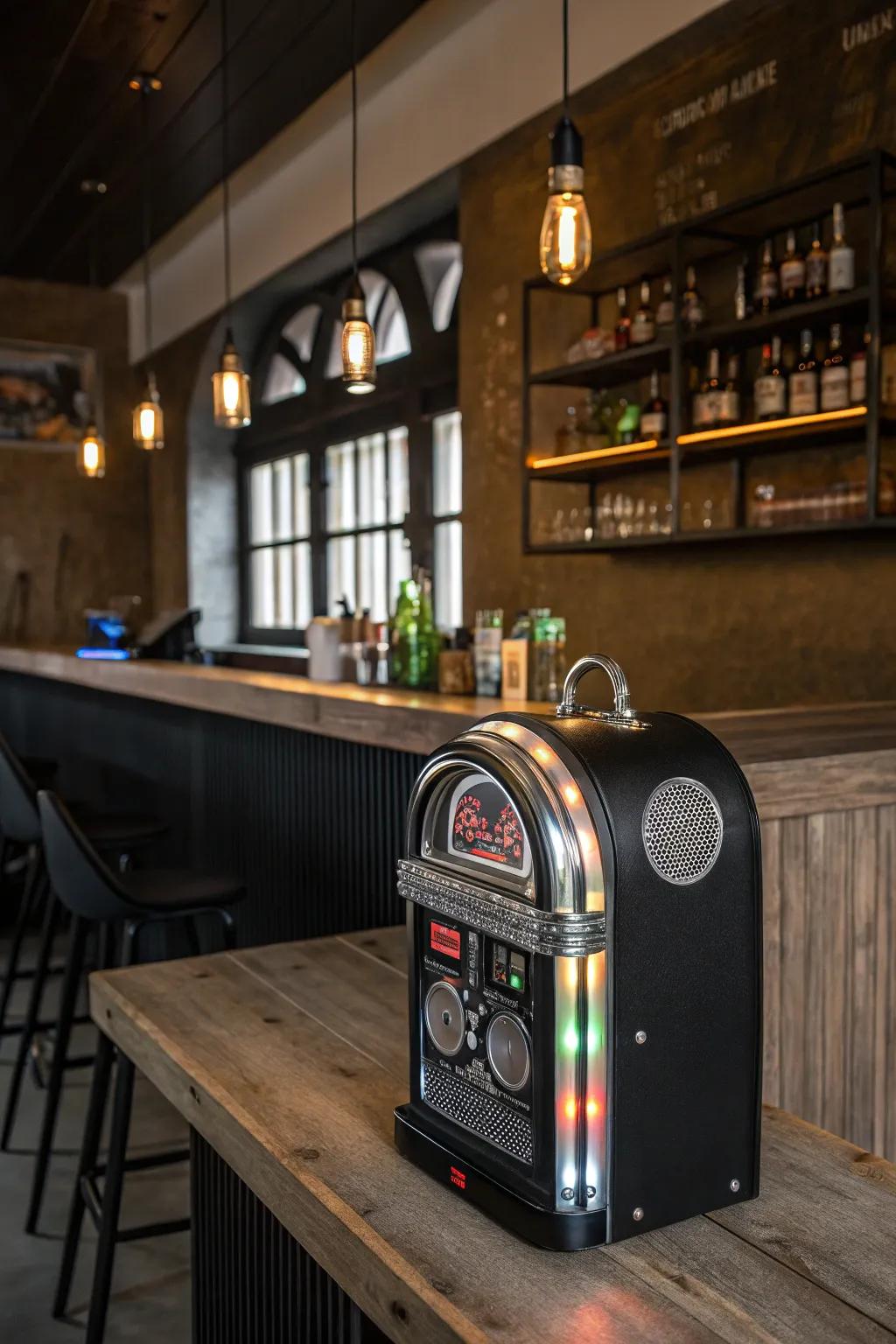 Transform your man cave into a retro haven with smart speakers that bring the jukebox vibe to life.