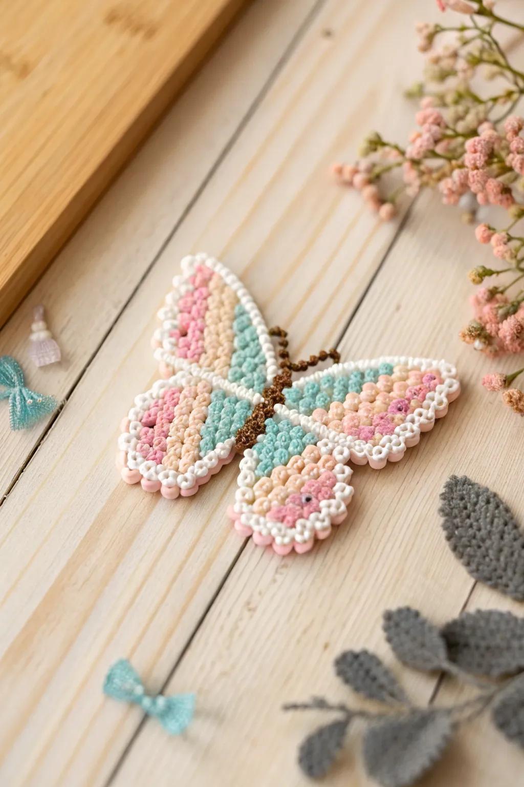 Celebrate nature's beauty with these whimsical Perler bead butterflies, perfect for adding a delicate touch of elegance to any space.