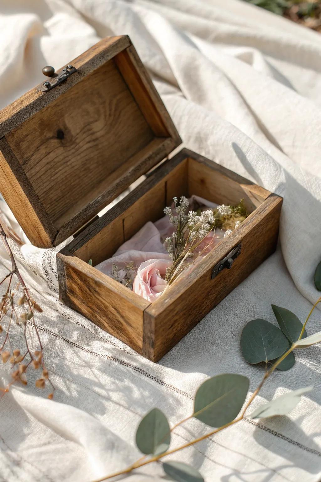 Transform an old wooden box into a charming DIY gift box, adding a touch of natural elegance to your thoughtful presents.