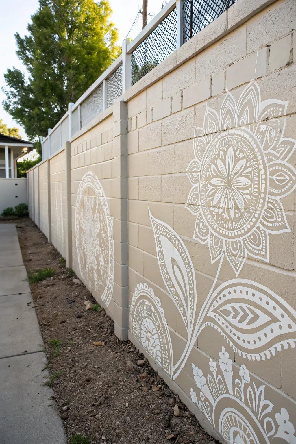 Transform your space with intricate stencils for a touch of boho elegance in minimalist design.
