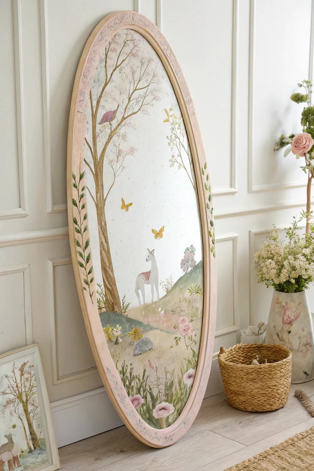 Transform your space into a whimsical world with enchanting fairytale scenes on your mirror.
