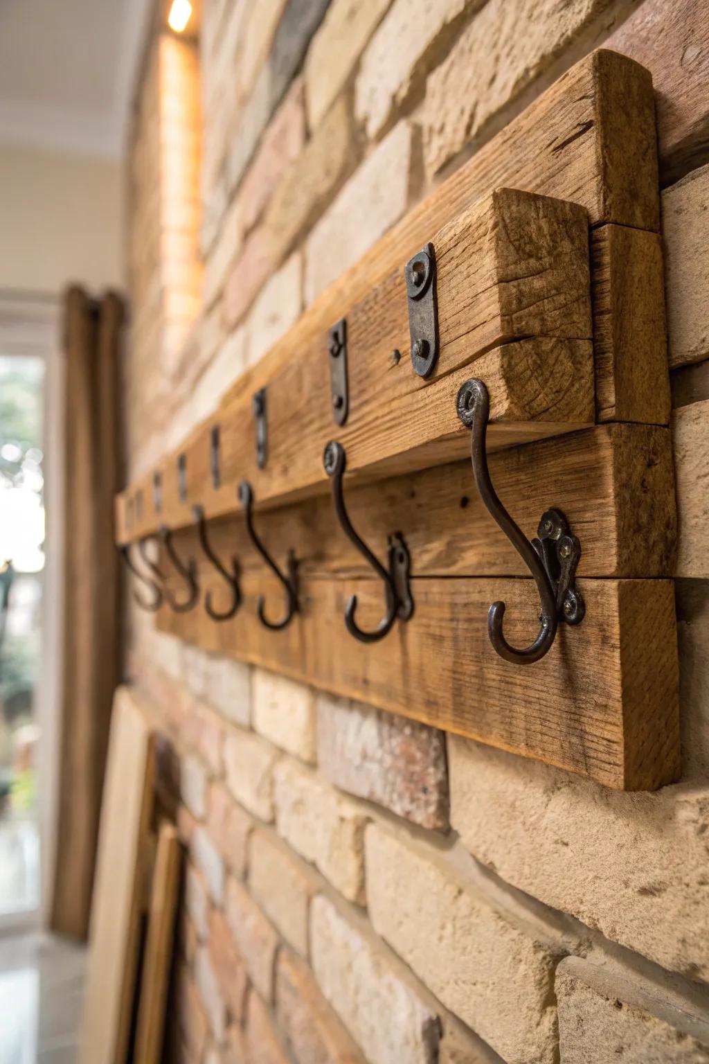 Elevate your entryway with a rustic pallet coat rack; simplicity meets style.