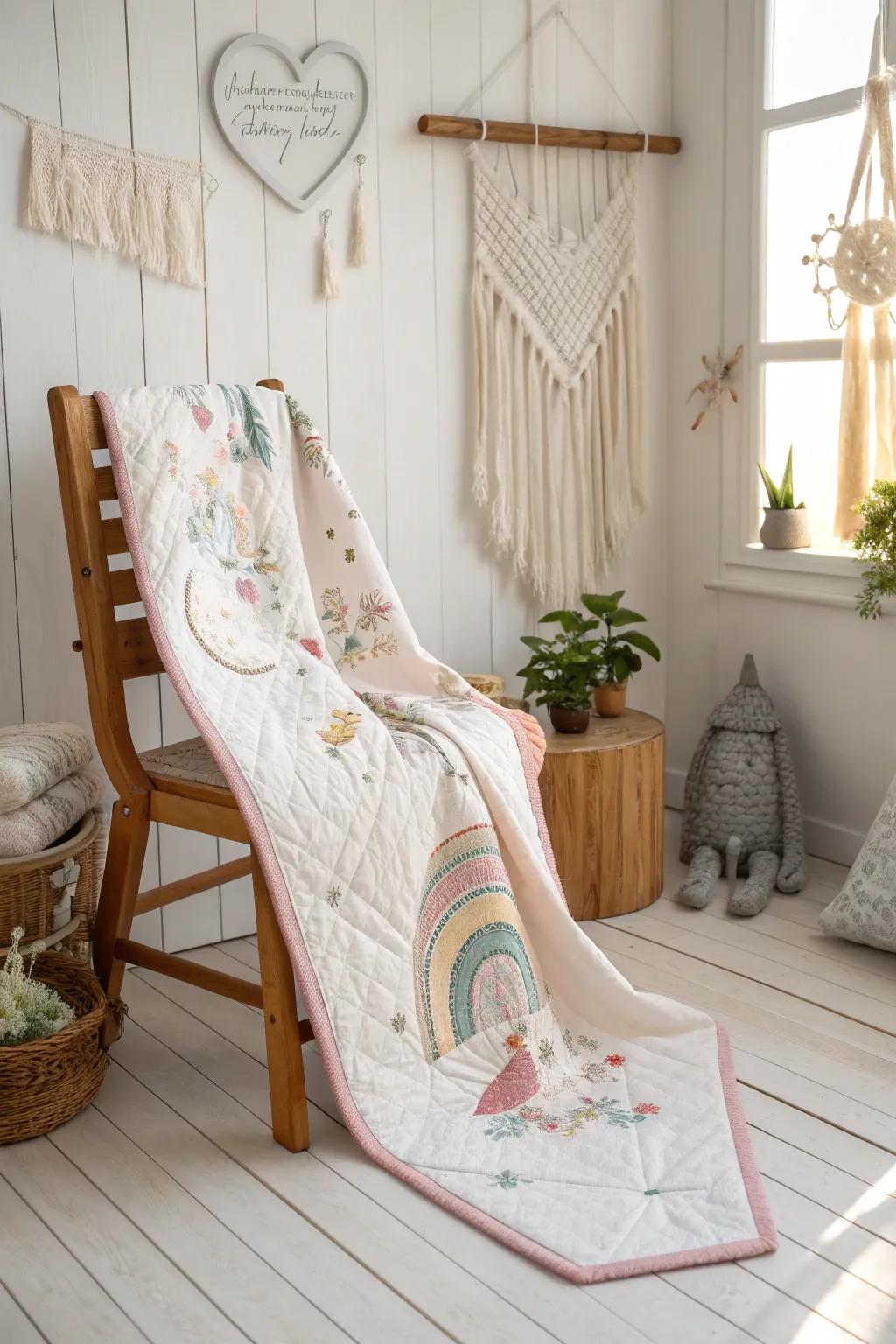 Step into a Whimsical Wonderland with this enchanting quilt, where fantasy meets minimalist charm.