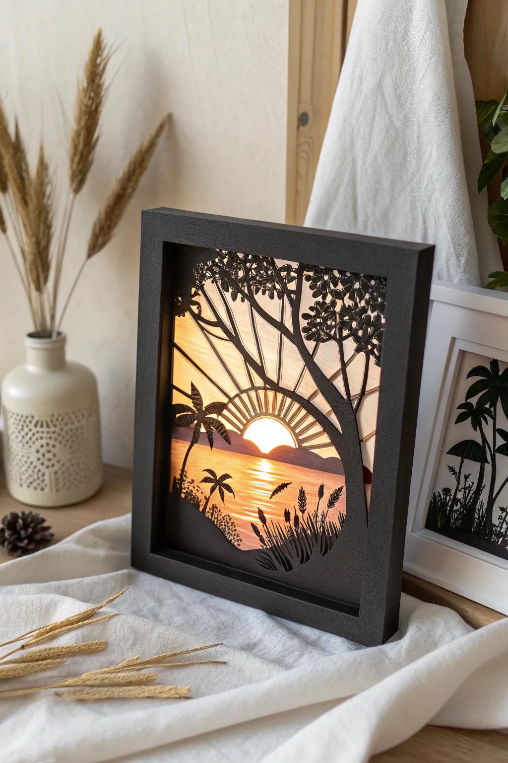 Embrace the beauty of shadows with this minimalist paper collage masterpiece. 🌅✨ #Craftsmanship #ScandiBoho