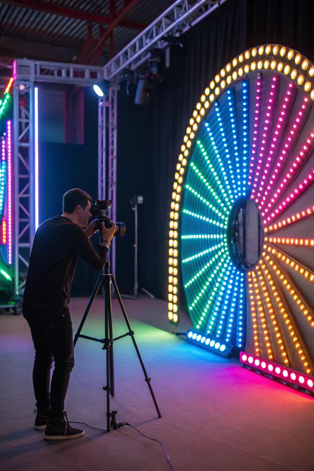 LED strip lights make photo booths pop with color.