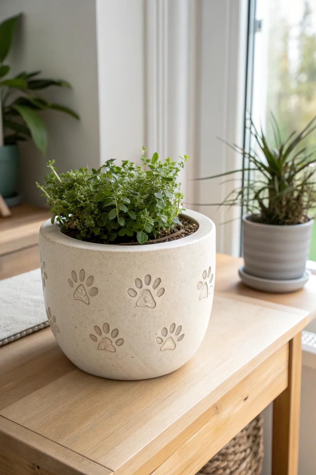 Bring nature and love together with these charming paw print planters, perfect for a minimalist Boho garden.