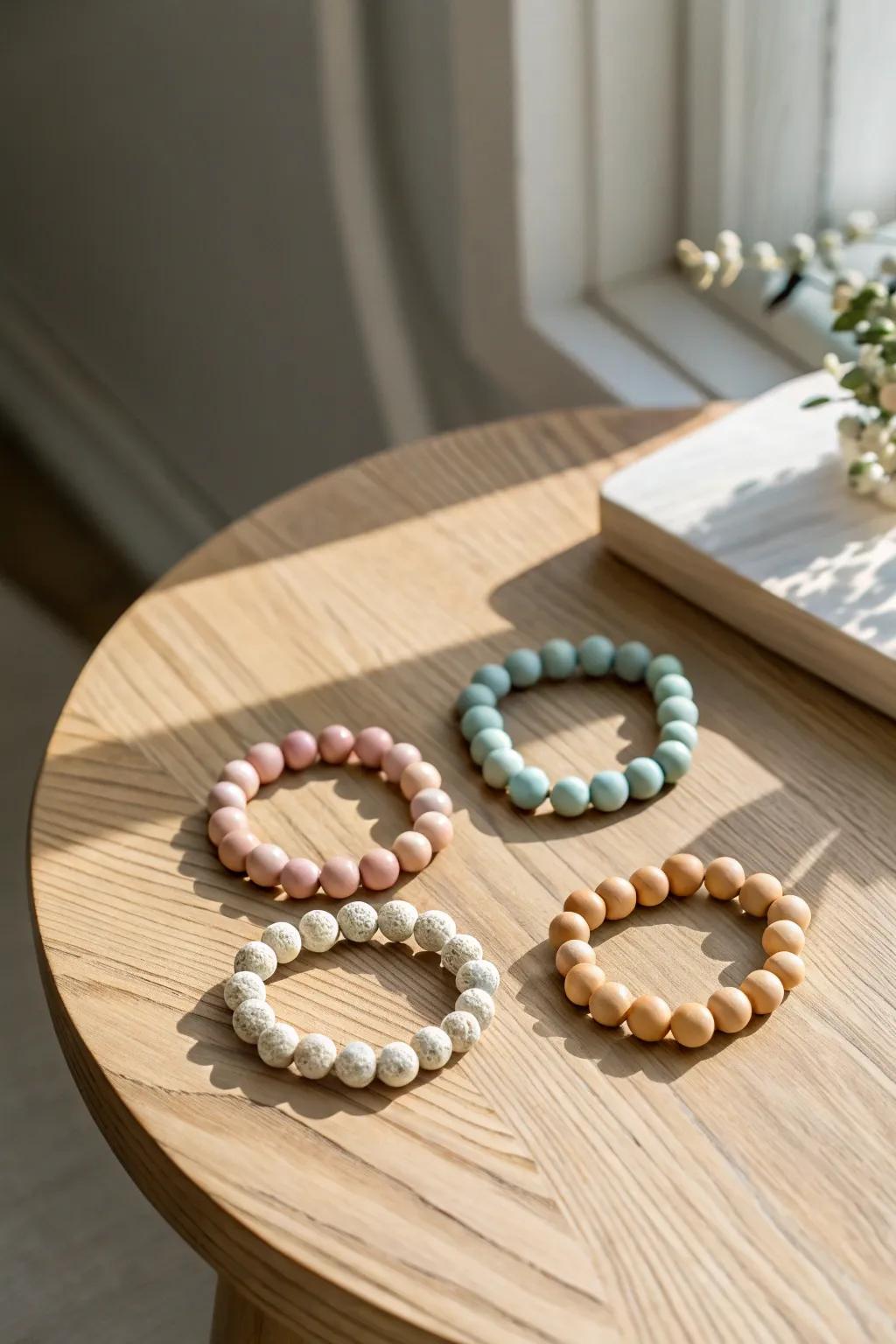 Delight in the beauty of simplicity with these tiny abstract shapes crafted from perler beads—a perfect conversation starter with a touch of Scandinavian elegance.