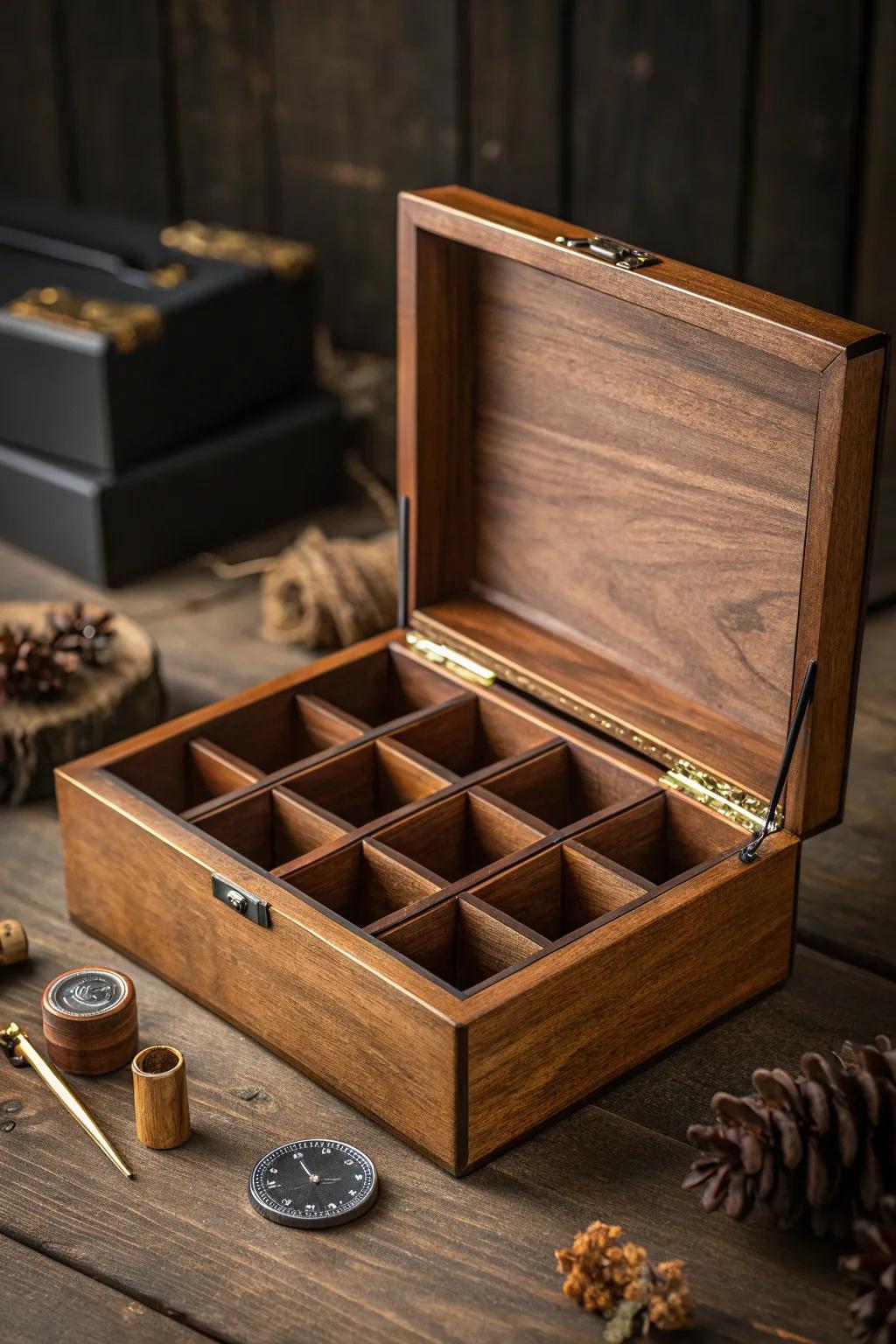 Elevate your organization game with this sleek pipe storage box, designed for the discerning gentleman.