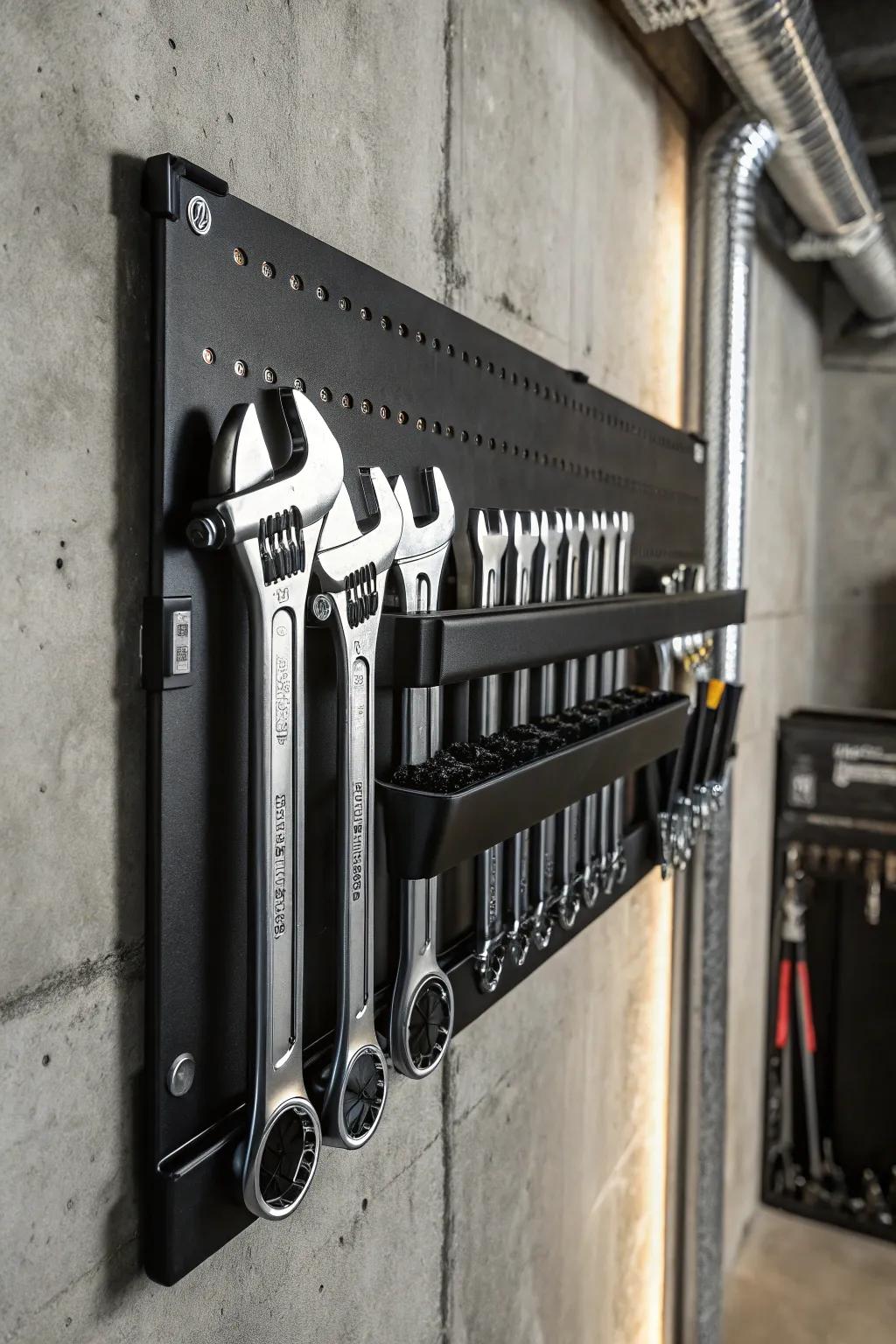 Elevate your tool organization with this stylish adjustable clamp rack—where form meets function.