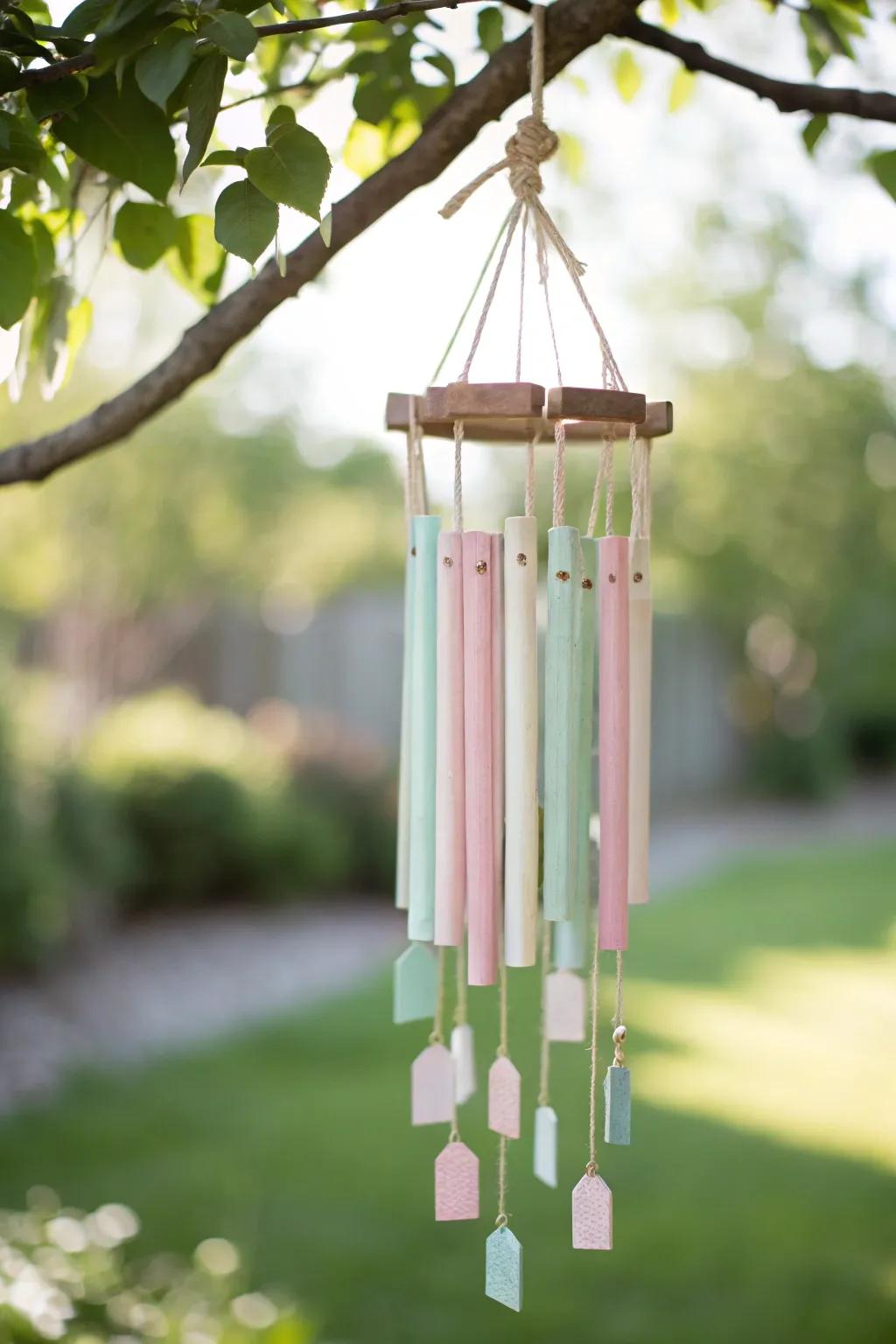 Crafted Elegance: Add a touch of melody and charm to your garden with this DIY popsicle stick wind chime.
