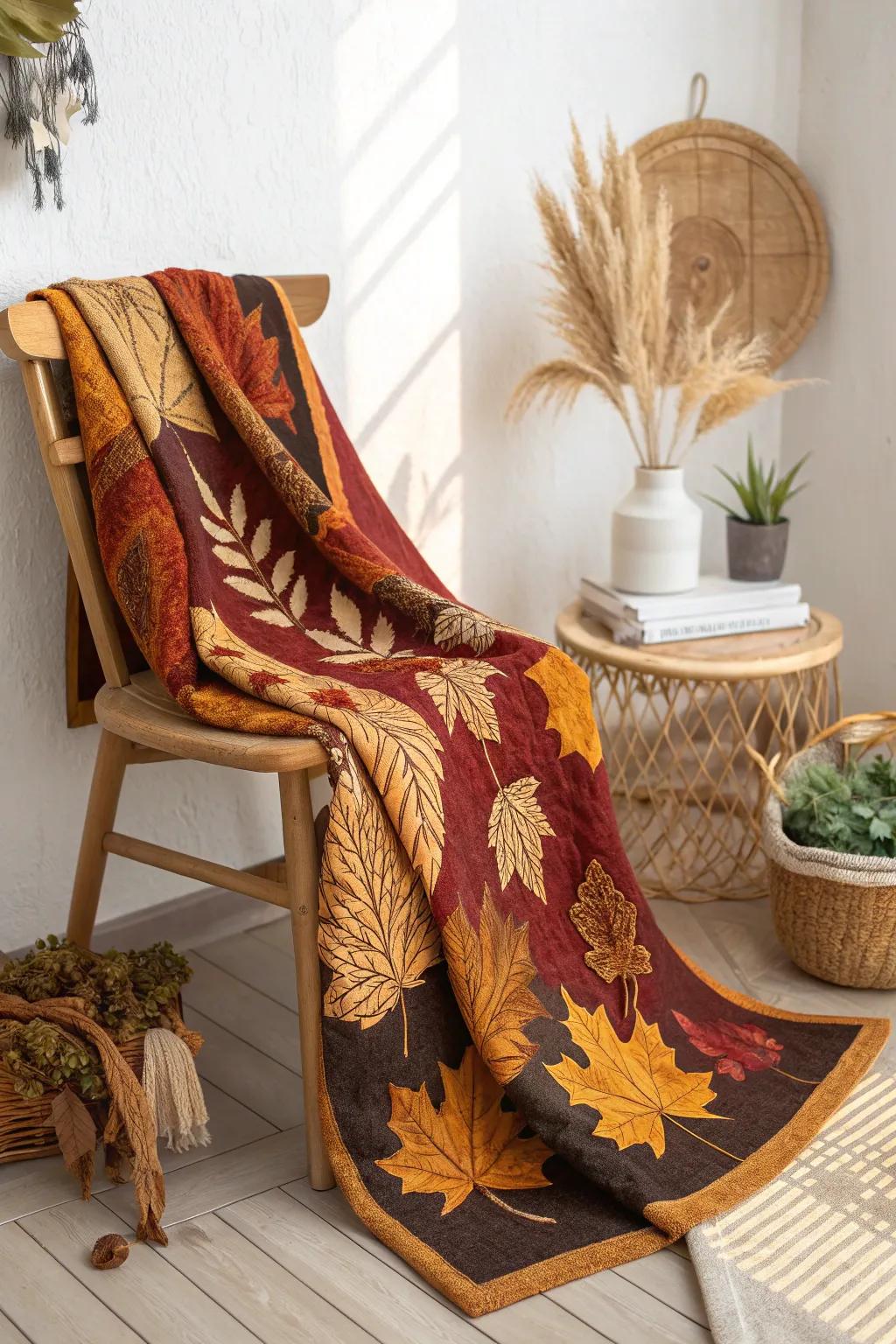 Wrap yourself in the warmth of autumn with this beautifully crafted prayer blanket, a perfect blend of simplicity and natural elegance. 🍂🍁