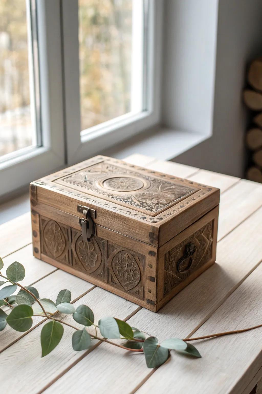 Blend nostalgia with spirituality in a vintage prayer box, where history meets heartfelt intention.