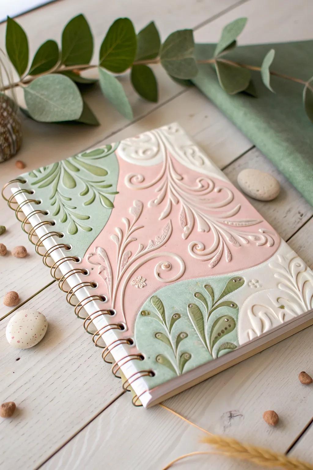 Elevate your stationery with artistic puffy paint designs, turning ordinary notebooks into personalized pieces of art.