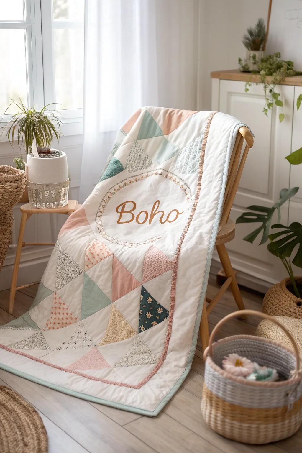 Wrap yourself in stories—every stitch tells a tale. 🌿✨ #QuiltArt #ScandiBoho