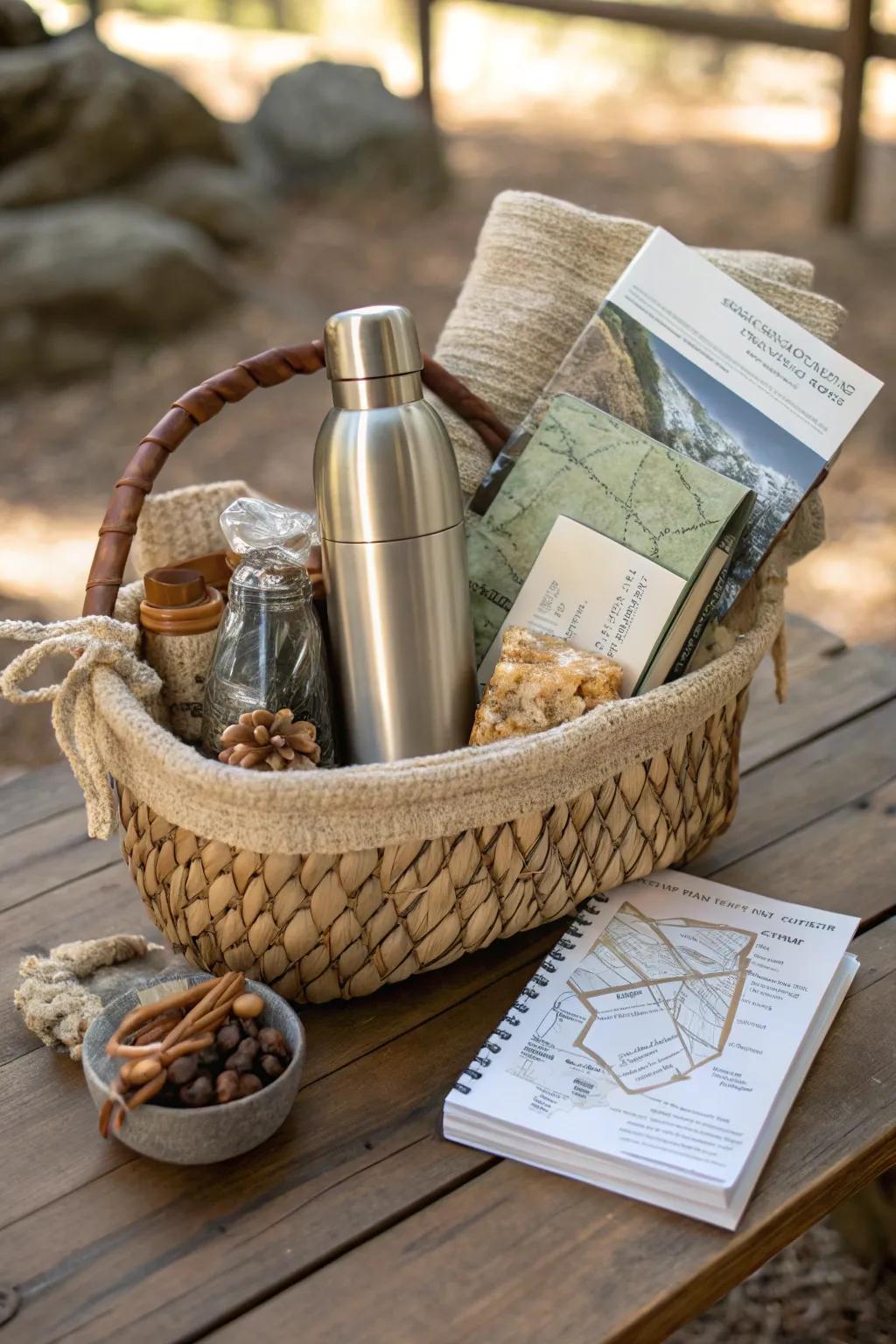 Embrace the call of the wild with this beautifully crafted Outdoor Adventure Basket—perfect for your next journey into nature.