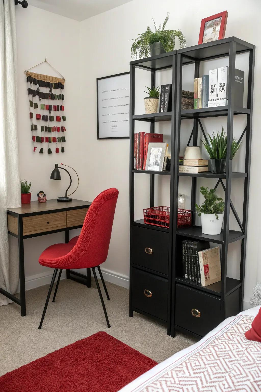 Functional decor enhances aesthetics and utility in the bedroom.