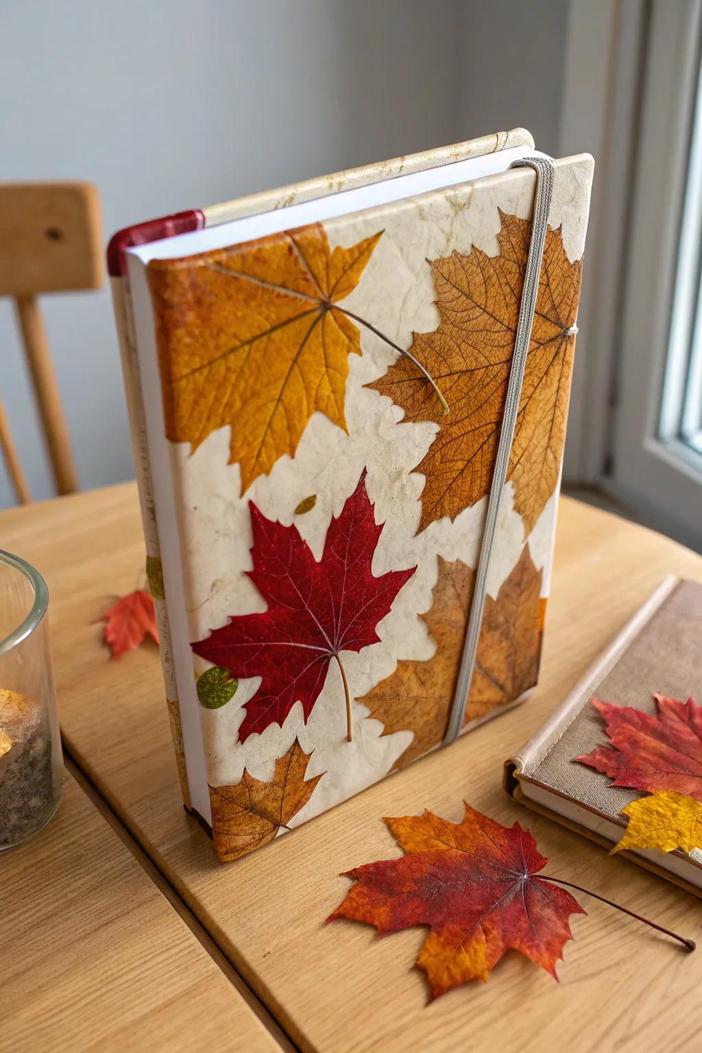 Capture the essence of autumn with a handcrafted resin notebook that celebrates the beauty of the changing seasons.