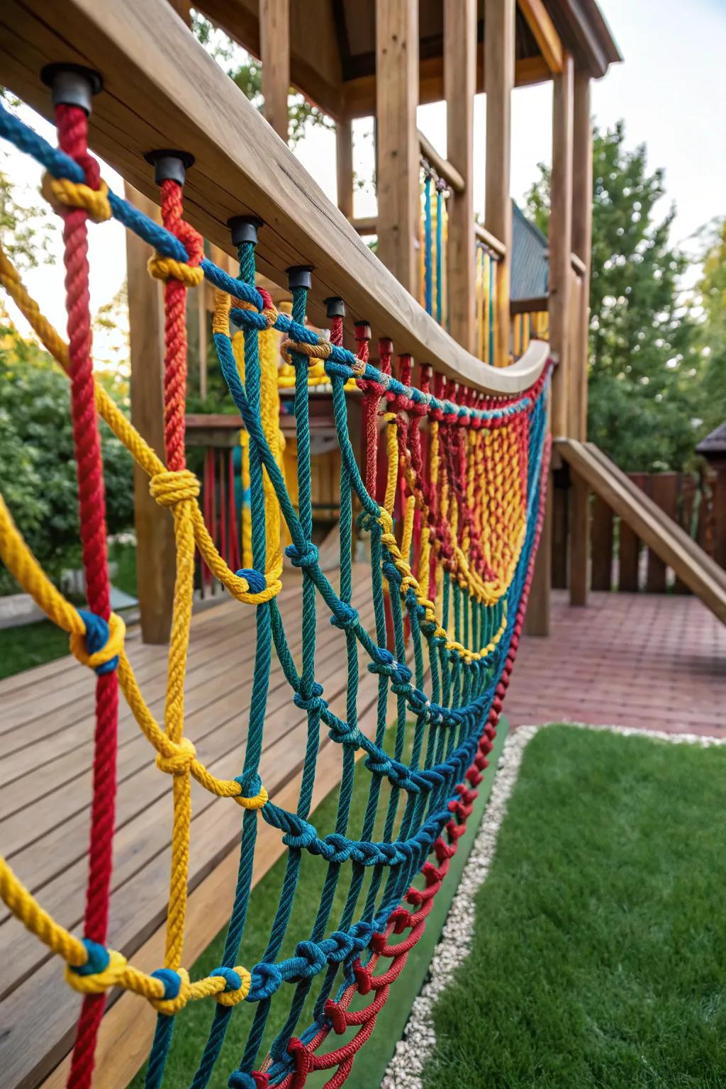 Add a burst of color and fun to your playground with vibrant rope railings!