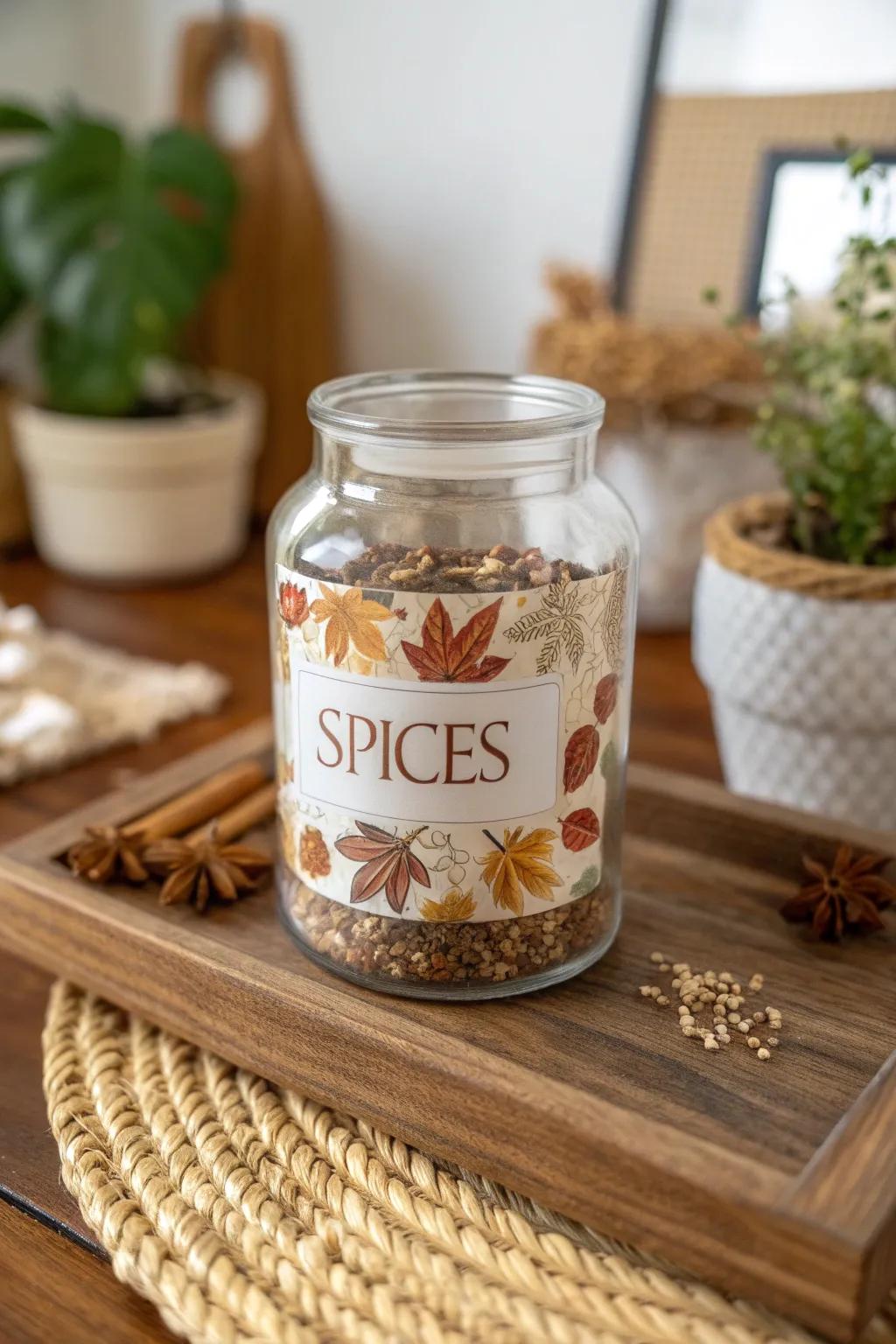 Embrace the Seasons: Elevate your kitchen decor with artisanal seasonal labels.