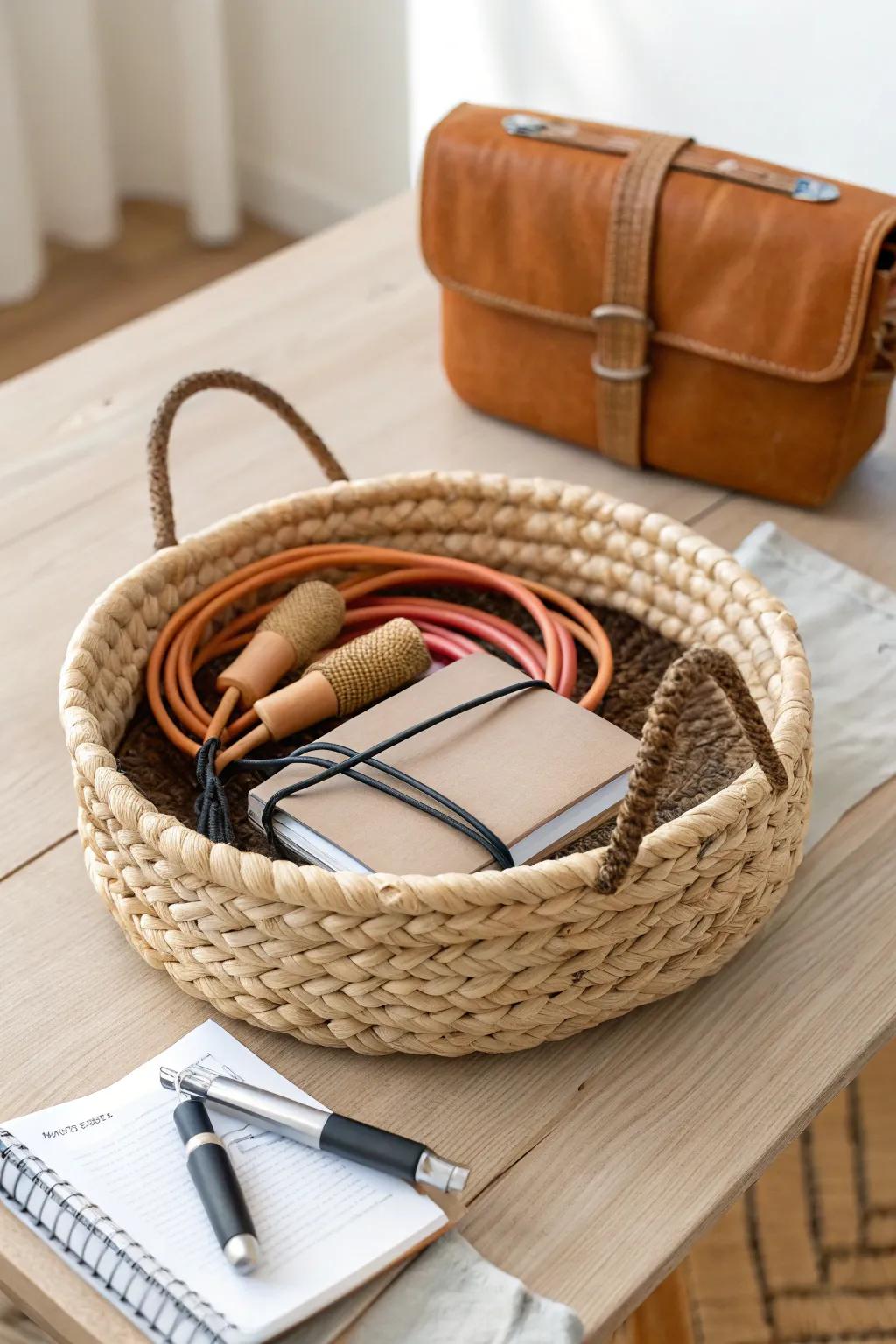 Inspire an active lifestyle with this elegantly crafted fitness basket, perfect for post-season motivation.