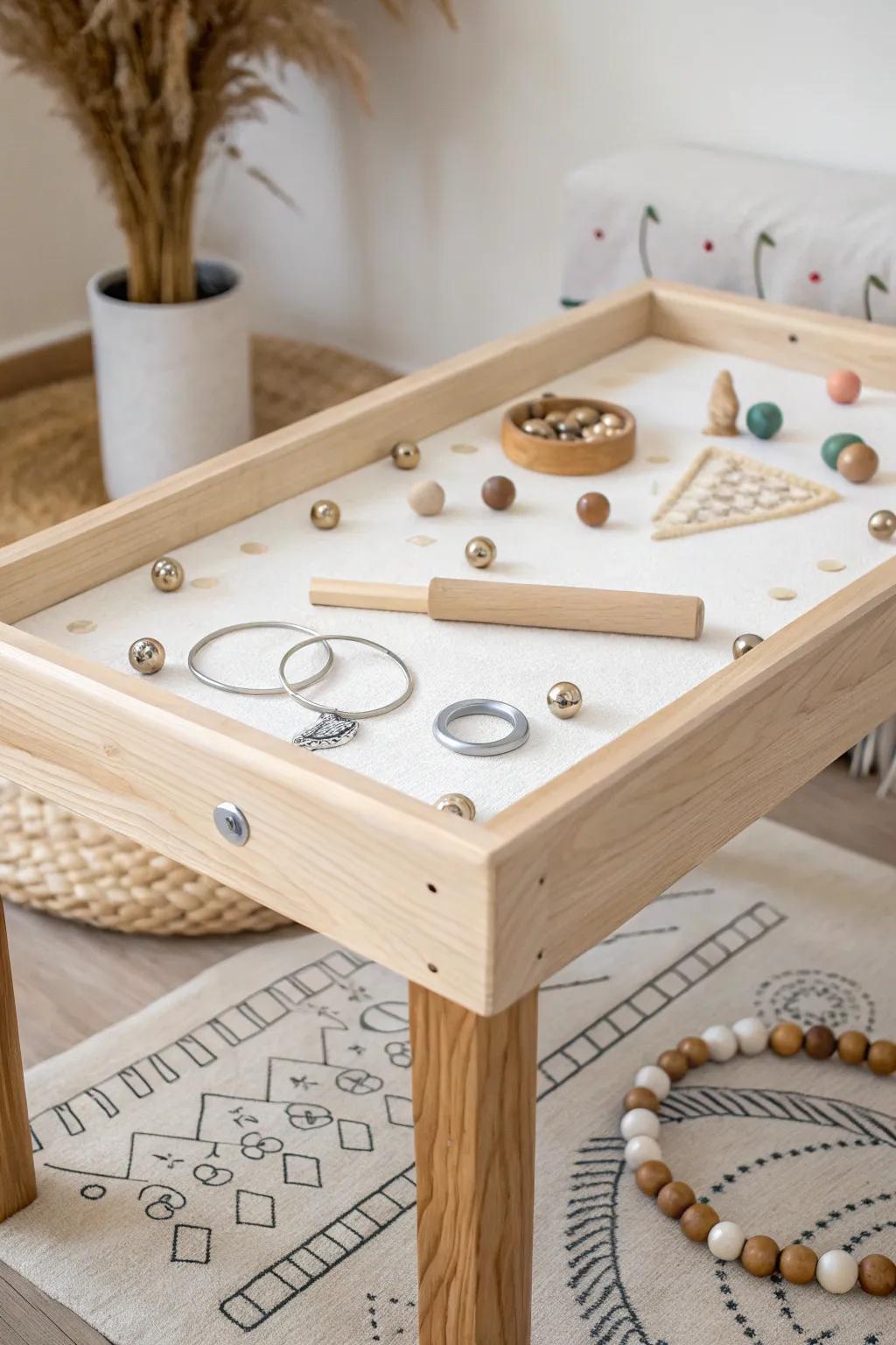 Unleash the magic of magnetism with a beautifully simple sensory setup.