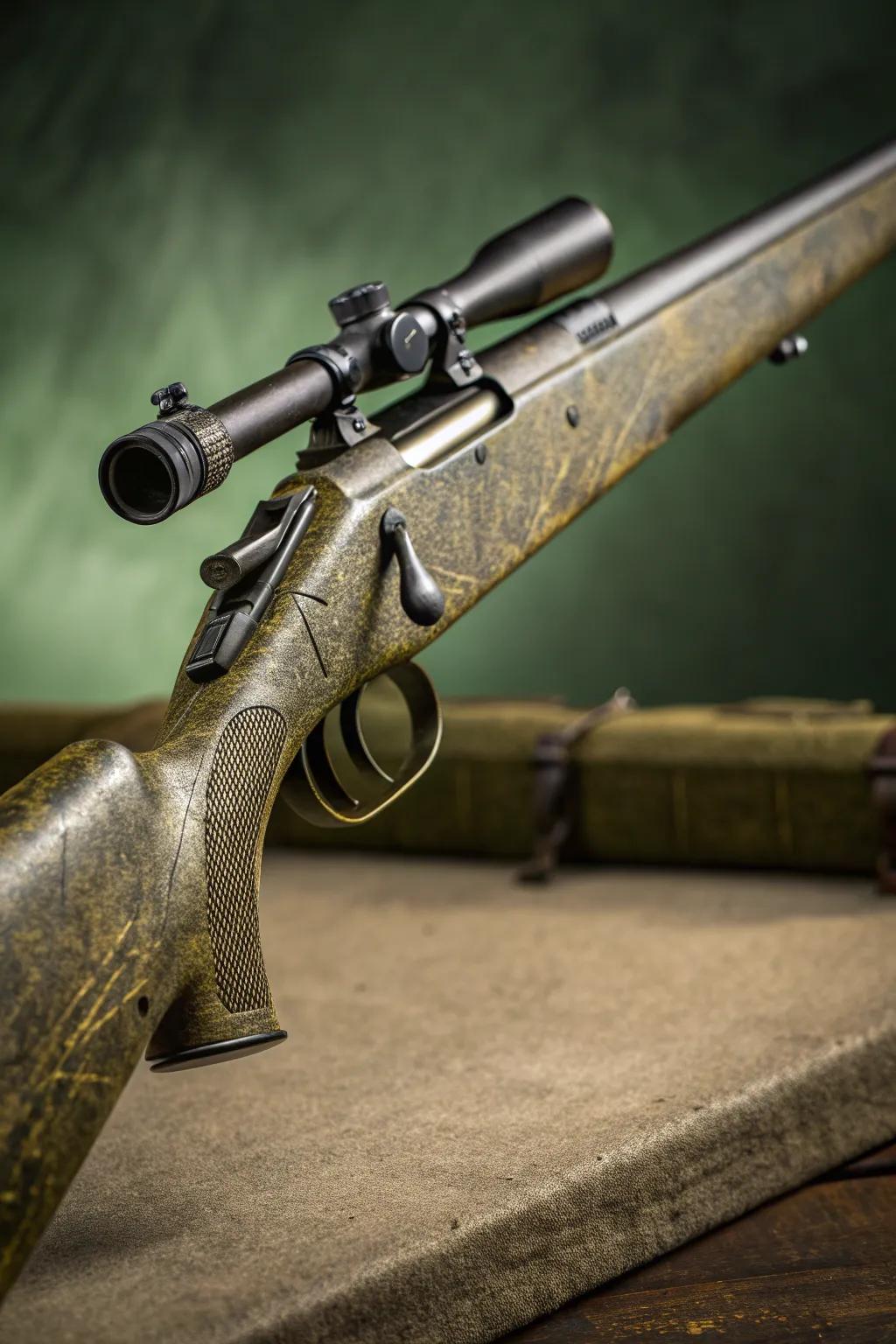 Timeless Military Elegance: Elevate your rifle with vintage-inspired sponge paint.