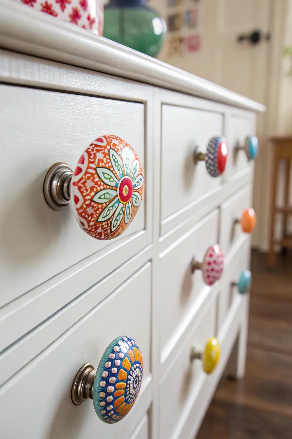 Refreshing drawer knobs is a simple way to add personality to your bedroom.