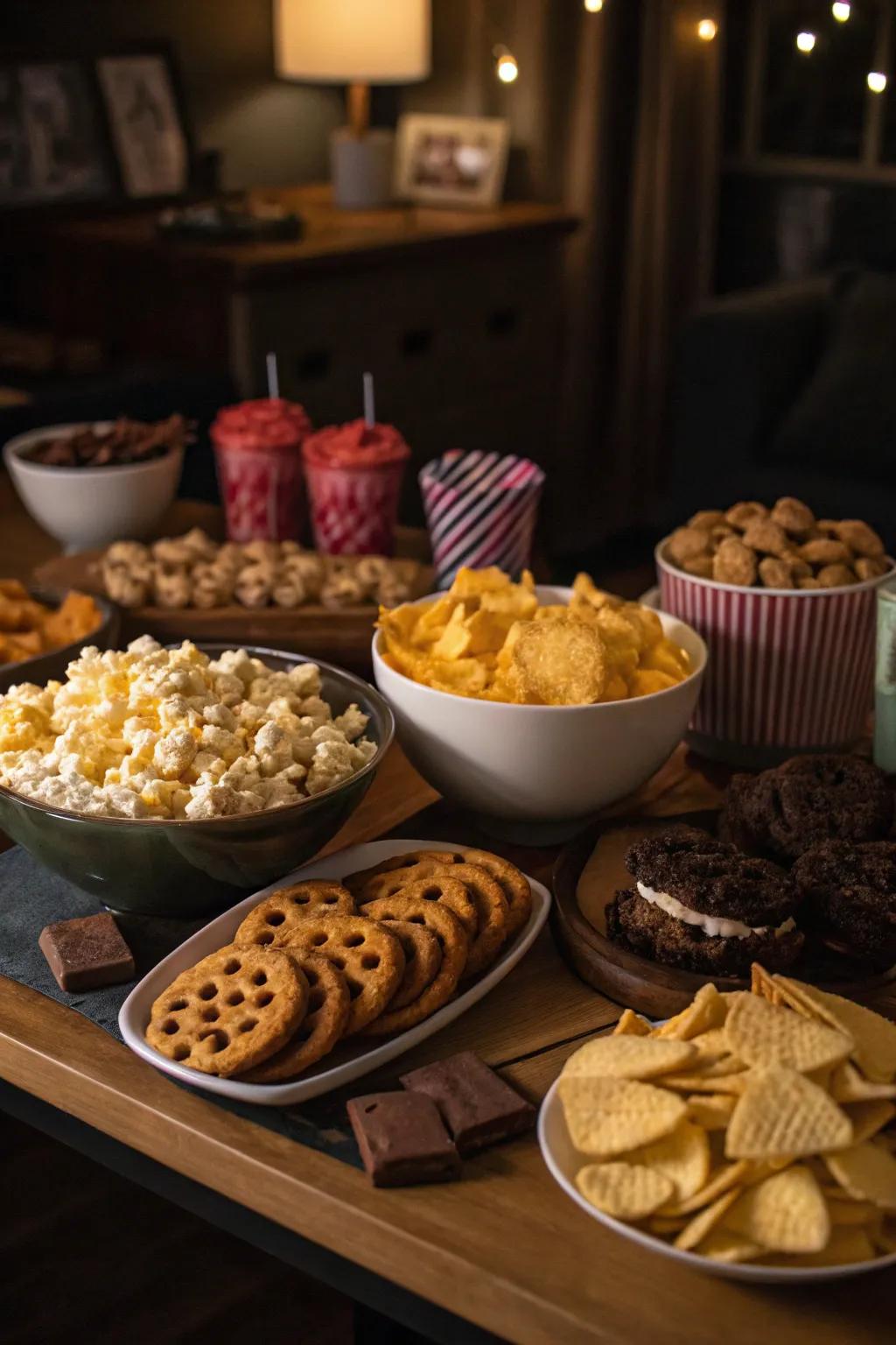 Keep the fun going with a tempting midnight snack bar.